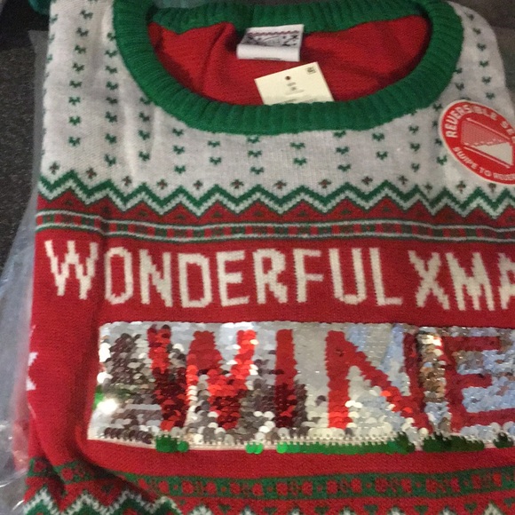 Ugly Christmas Sweater Wonderful XMas Time/Wine - Picture 4 of 6